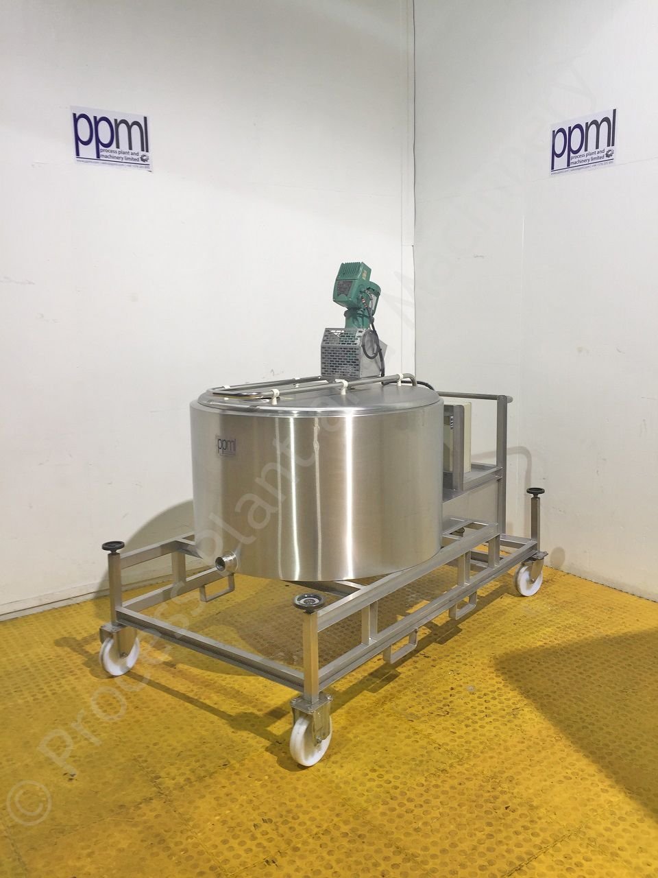 Used 430 Ltr Jacketed Mobile Tank with Mixer & Chiller Process Plant